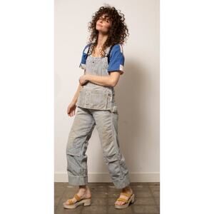 Vintage 70’s BIG MAC Hickory Stripe Railroad Overalls Double Knee RARE PATINA